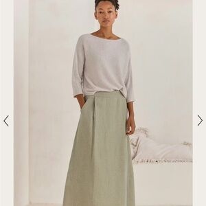 LN Poetry Cashmere Boatneck Sweater in Grey Pearl S